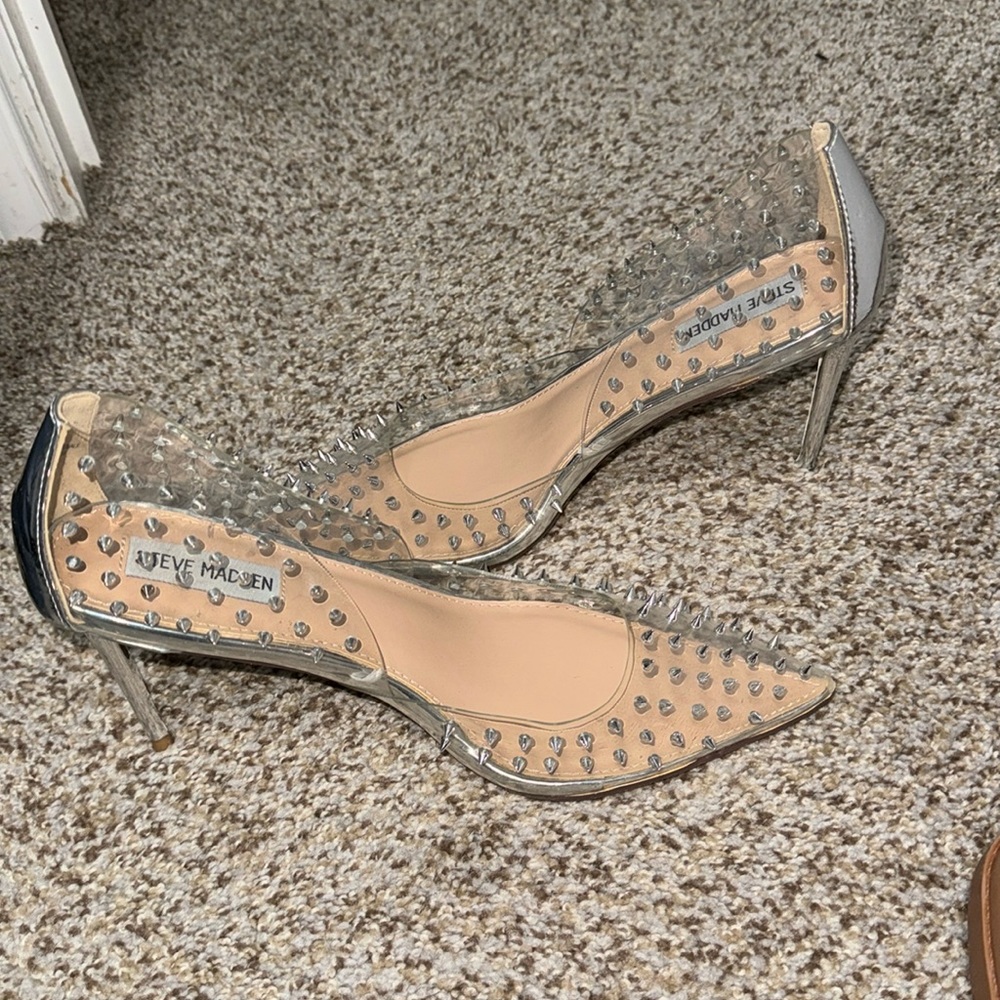 Steve Madden Clear Spike Vala - like Stilettos Size 9.5